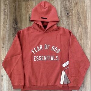 Fear of God Essentials Crimson Red Hoodie